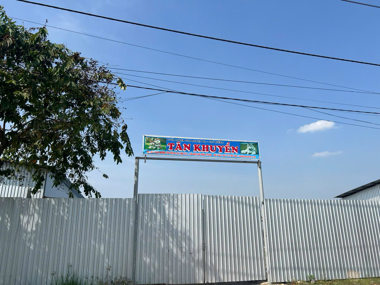 Hình ảnh đường đi vào trường huấn luyện chó Tân Khuyển